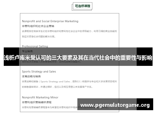 浅析卢库米受认可的三大要素及其在当代社会中的重要性与影响