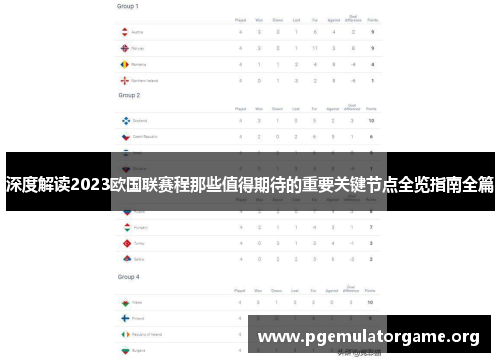 深度解读2023欧国联赛程那些值得期待的重要关键节点全览指南全篇